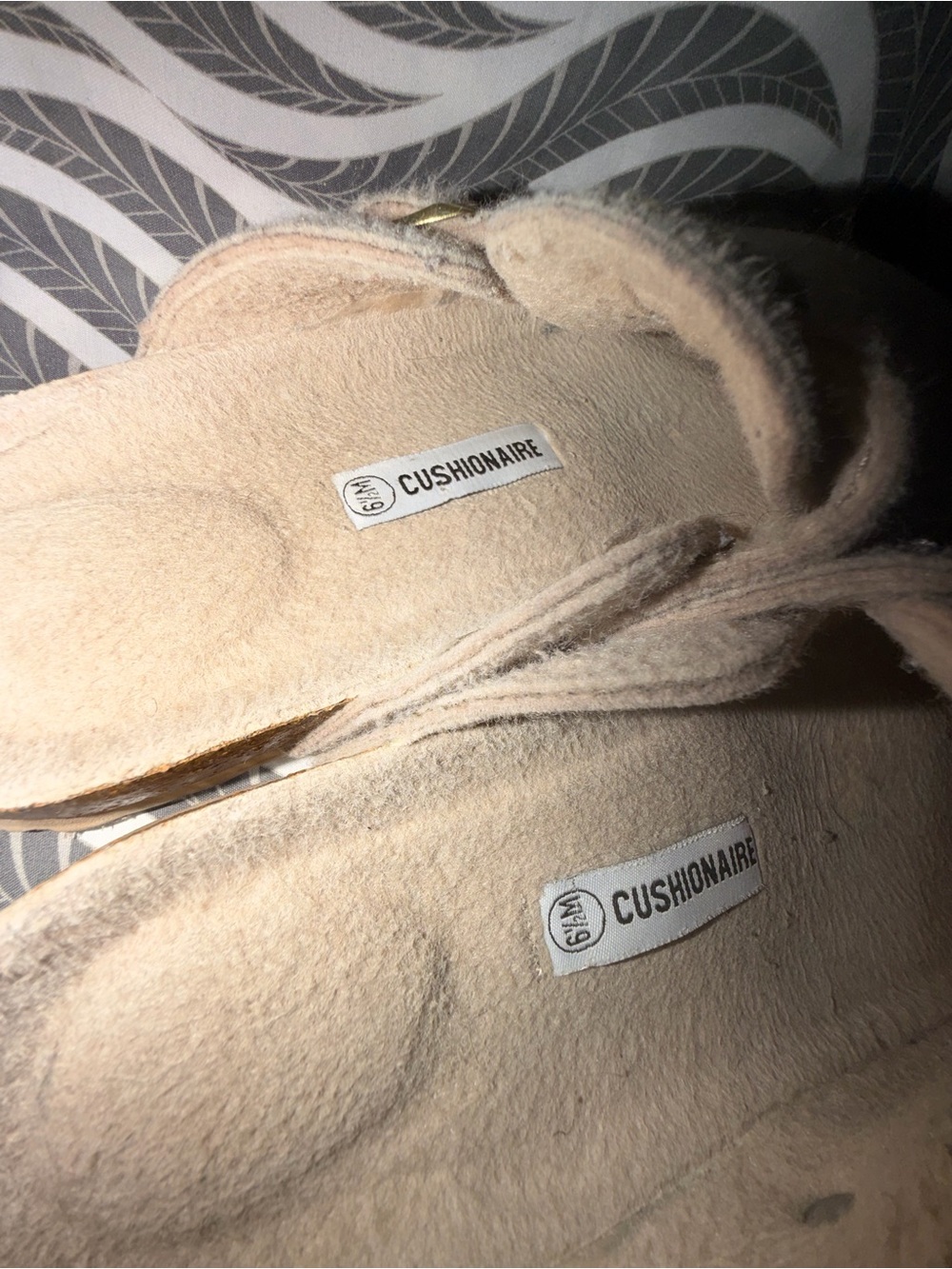 Beige Felt Slip-On Mules with Adjustable Strap - Picture 11 of 11